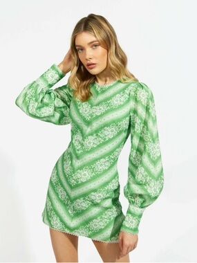 Alice McCALL green clover flower chain mini dress